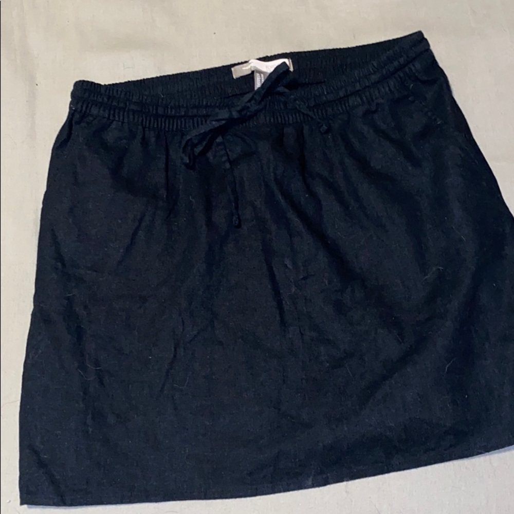 High waisted black tie skirt